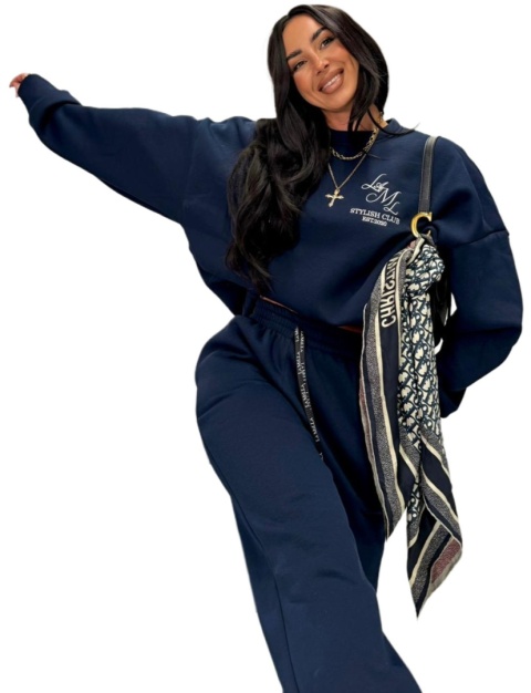 granatowa bluza oversize la milla bawełniana