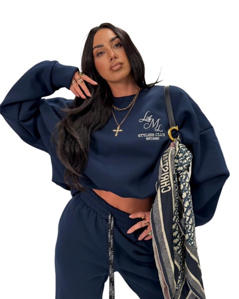 damska bluza oversize la milla stylish club  bawełniana ocieplana styl casual