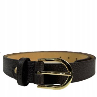 Skórzany pasek klamra brązowy czekoladowy skóra naturalna licowa Vera Pelle- CLASSIC BELT