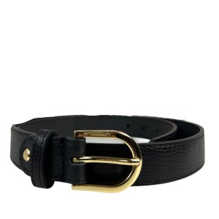 Skórzany pasek klamra czarny skóra naturalna licowa Vera Pelle- CLASSIC BELT