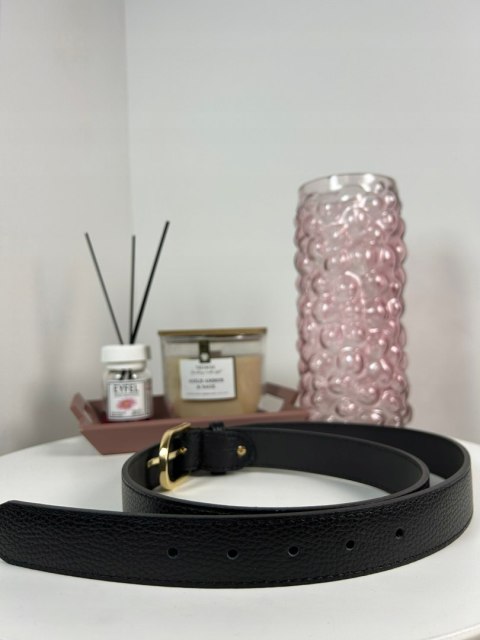 Skórzany pasek klamra czarny skóra naturalna licowa Vera Pelle- CLASSIC BELT