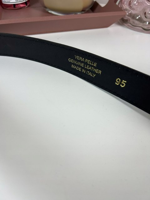 Skórzany pasek klamra czarny skóra naturalna licowa Vera Pelle- CLASSIC BELT