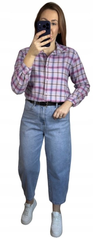 Jeansy spodnie jeansowe balloon niebieskie pasek M.Sara XL- BALLOON FORM