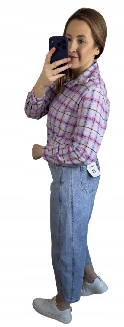 Jeansy spodnie jeansowe balloon niebieskie pasek M.Sara M- BALLOON FORM