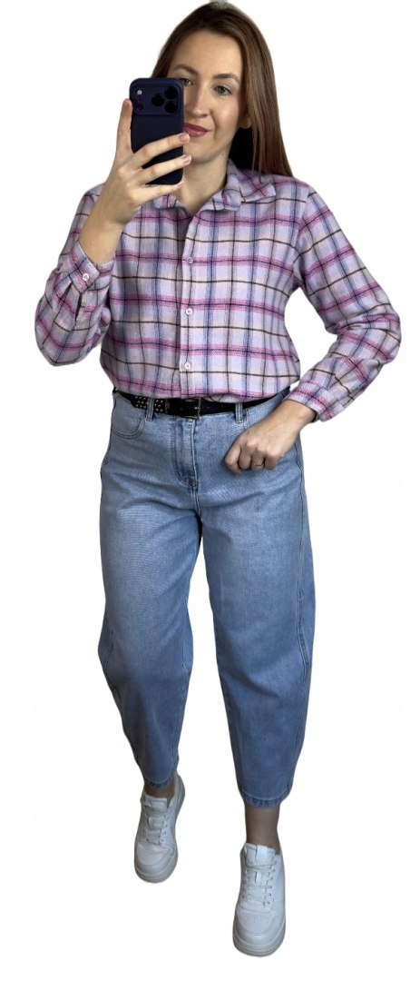 Jeansy spodnie jeansowe balloon niebieskie pasek M.Sara XS- BALLOON FORM