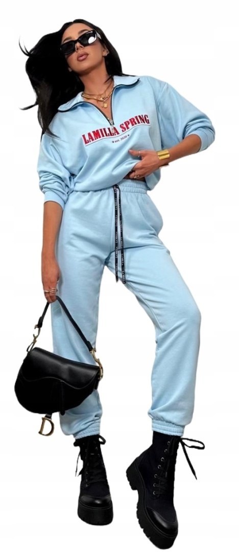 Komplet dresowy beżowy bawełniany lamilla spring haft La Milla S