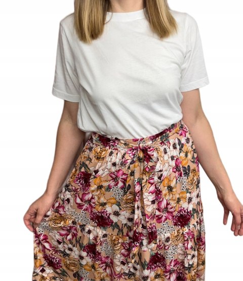 Dłuższa spódnica midi w kwiaty łączka falbanka wiskoza wiosna lato XL/XXL Dłuższa spódnica midi w kwiaty łączka falbanka wiskoza wiosna lato XL/XXL