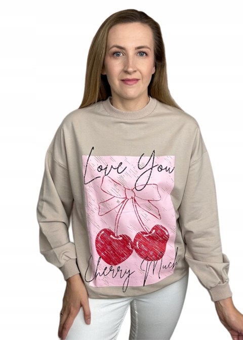 Luźna bluza oversize cherry wisienki słodka bawełniana The Fancy S M L Luźna bluza oversize cherry wisienki słodka bawełniana The Fancy S M L