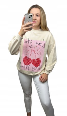 Luźna bluza oversize cherry wisienki słodka bawełniana The Fancy S M L