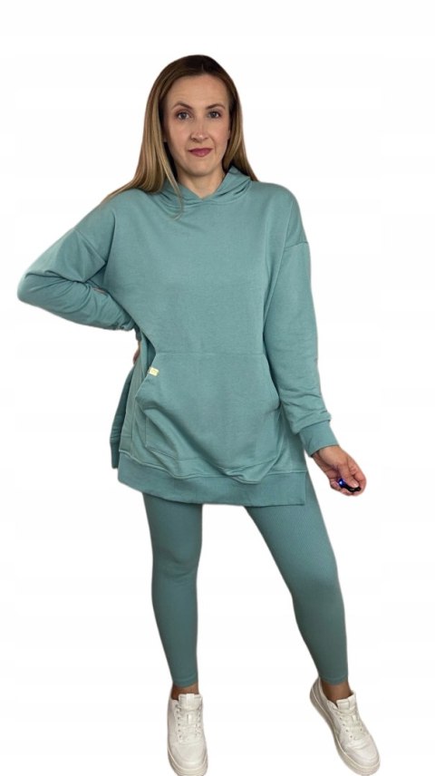Komplet dresowy luźna bluza legginsy rozcięcia bawełna Aszmi Style S M L Komplet dresowy luźna bluza legginsy rozcięcia bawełna Aszmi Style S M L