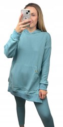 Komplet dresowy luźna bluza legginsy rozcięcia bawełna Aszmi Style S M L