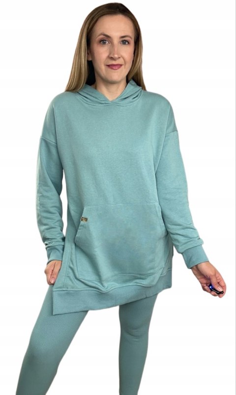 Komplet dresowy luźna bluza legginsy rozcięcia bawełna Aszmi Style S M L Komplet dresowy luźna bluza legginsy rozcięcia bawełna Aszmi Style S M L