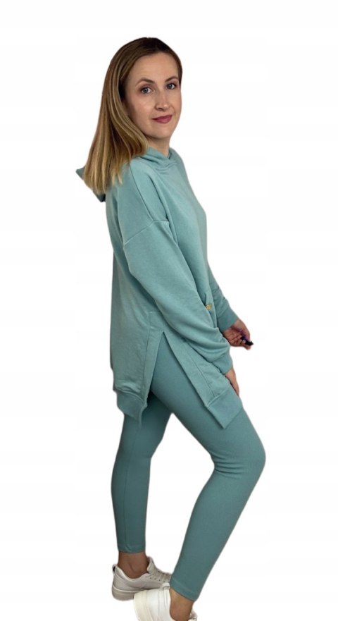 Komplet dresowy luźna bluza legginsy rozcięcia bawełna Aszmi Style S M L Komplet dresowy luźna bluza legginsy rozcięcia bawełna Aszmi Style S M L