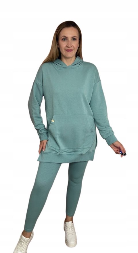 Komplet dresowy luźna bluza legginsy rozcięcia bawełna Aszmi Style S M L Komplet dresowy luźna bluza legginsy rozcięcia bawełna Aszmi Style S M L