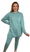 Komplet dresowy luźna bluza legginsy rozcięcia bawełna Aszmi Style S M L
