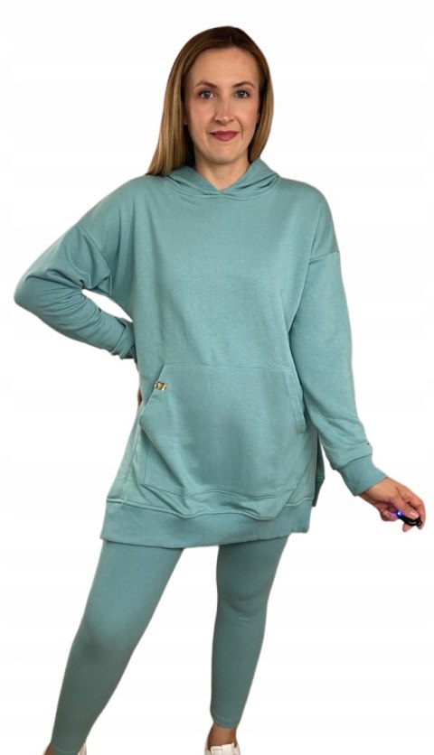 Komplet dresowy luźna bluza legginsy rozcięcia bawełna Aszmi Style S M L Komplet dresowy luźna bluza legginsy rozcięcia bawełna Aszmi Style S M L