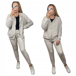 Komplet dresowy rozpinana luźna bluza dresy kaptur Aszmi Style S M L