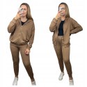 Komplet dresowy rozpinana luźna bluza dresy kaptur Aszmi Style S M L