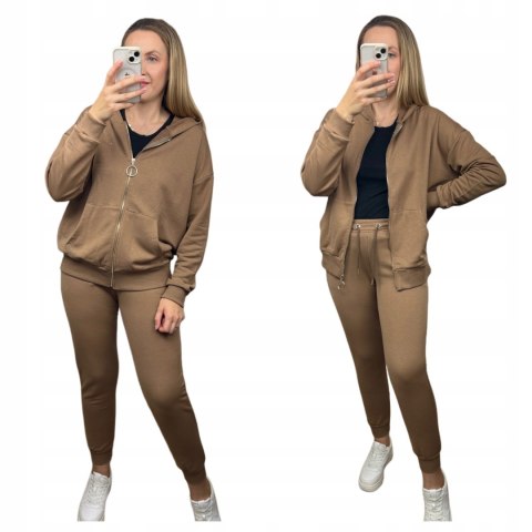 Komplet dresowy rozpinana luźna bluza dresy kaptur Aszmi Style S M L Komplet dresowy rozpinana luźna bluza dresy kaptur Aszmi Style S M L