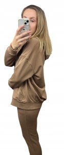 Komplet dresowy rozpinana luźna bluza dresy kaptur Aszmi Style S M L