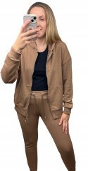 Komplet dresowy rozpinana luźna bluza dresy kaptur Aszmi Style S M L