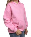 Luźna bluza oversize kangurka z kapturem haft bawełniana ocieplana S M L XL