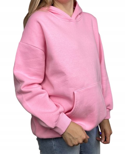 Luźna bluza oversize kangurka z kapturem haft bawełniana ocieplana S M L XL Luźna bluza oversize kangurka z kapturem haft bawełniana ocieplana S M L XL