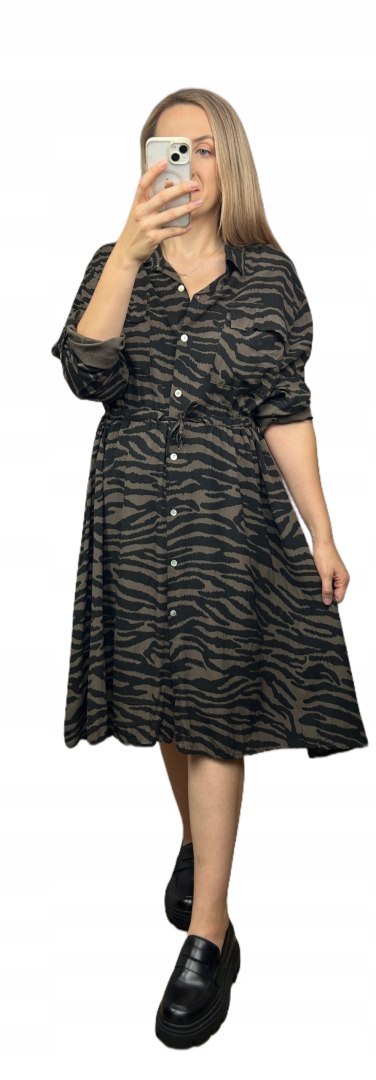 Dłuższa midi sukienka szmizjerka koszulowa luźna jesień wiskoza M L XL XXL Dłuższa midi sukienka szmizjerka koszulowa luźna jesień wiskoza M L XL XXL