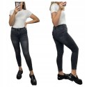 Klasyczne jeansy spodnie jeansowe szare wysoki stan push up Moon Girl 29
