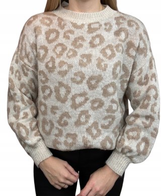 Luźny oversize sweterek sweter z wełną alpaka baby cętki S M L XL