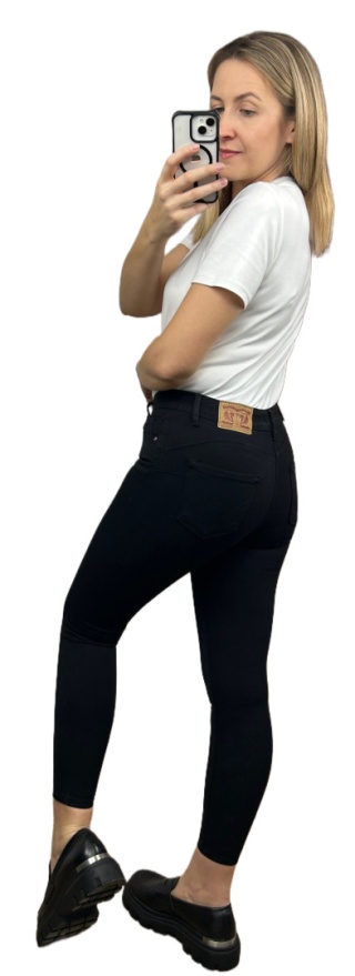 M.Sara jeansy czarne dopasowane premium life's wysoki stan push-up 34 XS