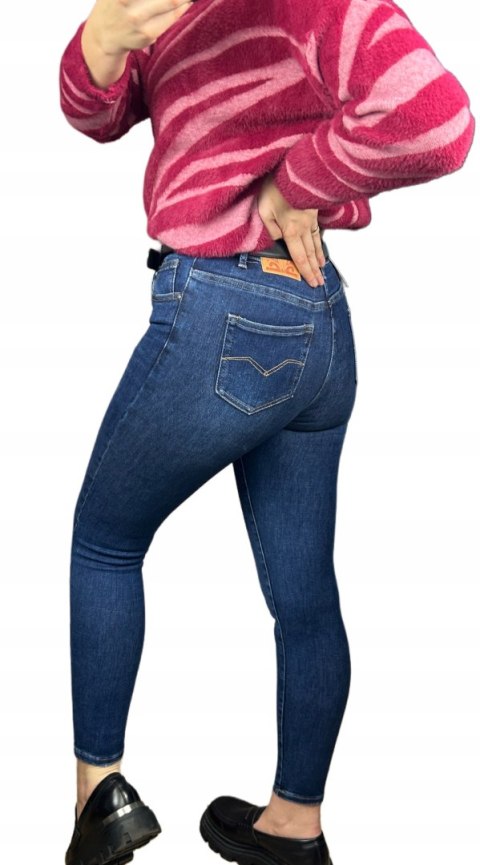 M.Sara ciemne spodnie skinny jeansy damskie rurki granatowe dopasowane M M.Sara ciemne spodnie skinny jeansy damskie rurki granatowe dopasowane M