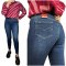 M.Sara ciemne spodnie skinny jeansy damskie rurki granatowe dopasowane XS