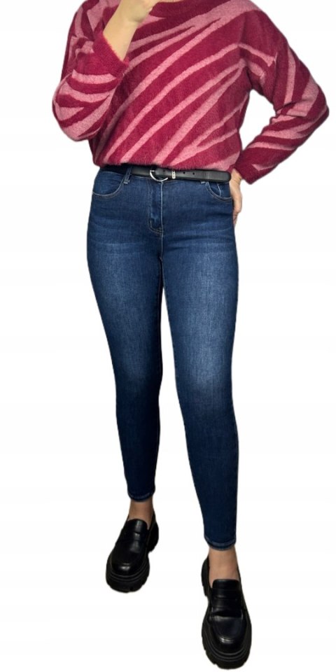 M.Sara ciemne spodnie skinny jeansy damskie rurki granatowe dopasowane XS M.Sara ciemne spodnie skinny jeansy damskie rurki granatowe dopasowane XS