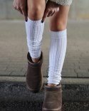 Białe ocieplacze getry prążkowane wełna prążek Crazysocks Białe ocieplacze getry prążkowane wełna prążek Crazysocks