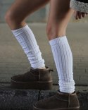 Białe ocieplacze getry prążkowane wełna prążek Crazysocks Białe ocieplacze getry prążkowane wełna prążek Crazysocks