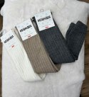 Białe ocieplacze getry prążkowane wełna prążek Crazysocks Białe ocieplacze getry prążkowane wełna prążek Crazysocks