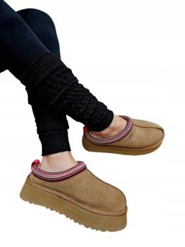 Czarne ocieplacze getry bąbelkowe wełna prążek Crazysocks