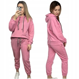 Komplet dresowy dres luźny bawełniany bawełna bluza kaptur Azara S M L