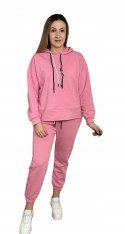 Komplet dresowy dres luźny bawełniany bawełna bluza kaptur Azara S M L
