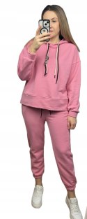 Komplet dresowy dres luźny bawełniany bawełna bluza kaptur Azara S M L