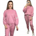 Różowy komplet dresowy dres luźny bawełniany bawełna Azara S M L