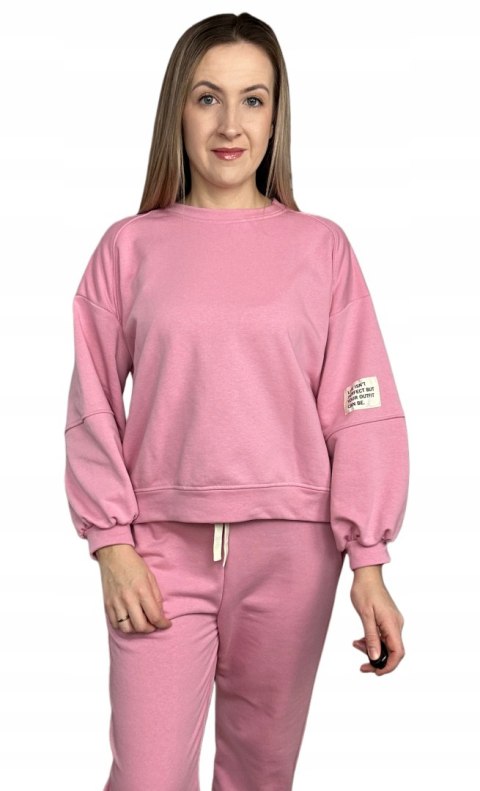 Różowy komplet dresowy dres luźny bawełniany bawełna Azara S M L Różowy komplet dresowy dres luźny bawełniany bawełna Azara S M L