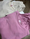 Różowy komplet dresowy dres luźny bawełniany bawełna Azara S M L