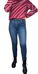 Spodnie jeans damskie boyfriend niebieskie pasek wysoki stan M.Sara XL