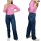 Spodnie jeansowe damskie wide leg granatowe długa nogawka Goodies S