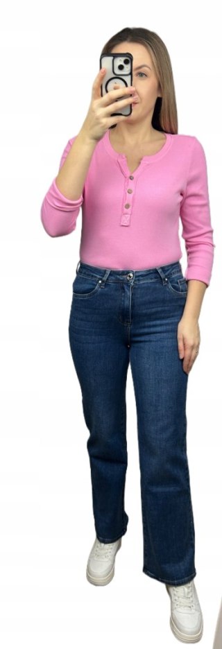 Spodnie jeansowe damskie wide leg granatowe długa nogawka Goodies S
