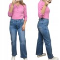Spodnie jeansowe damskie wide leg niebieskie długa nogawka Goodies S