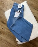 Spodnie jeansowe damskie wide leg niebieskie długa nogawka Goodies S