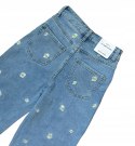 Jeansy spodnie damskie szerokie wide leg stokrotki haft jeans Marivy M 38